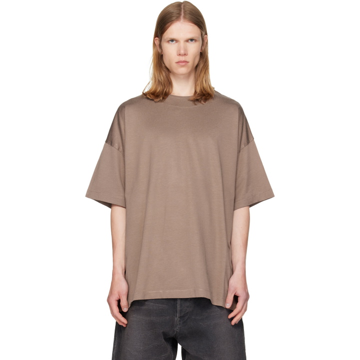 Photo: Fear of God Tan Cotton Rayon T-shirt