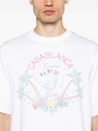 Casablanca White Logo Embroidery Organic Cotton T-Shirt