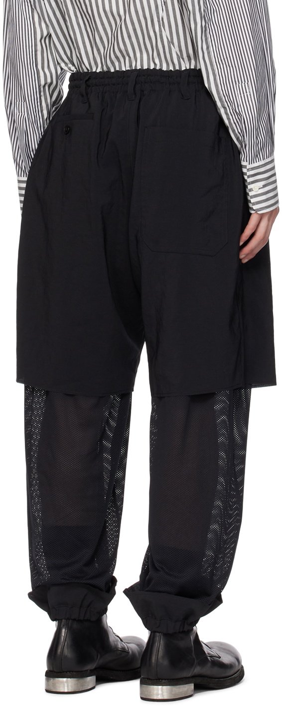 Y's Black Double-Layered Trousers
