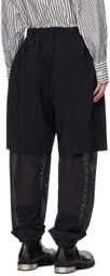 Y's Black Double-Layered Trousers
