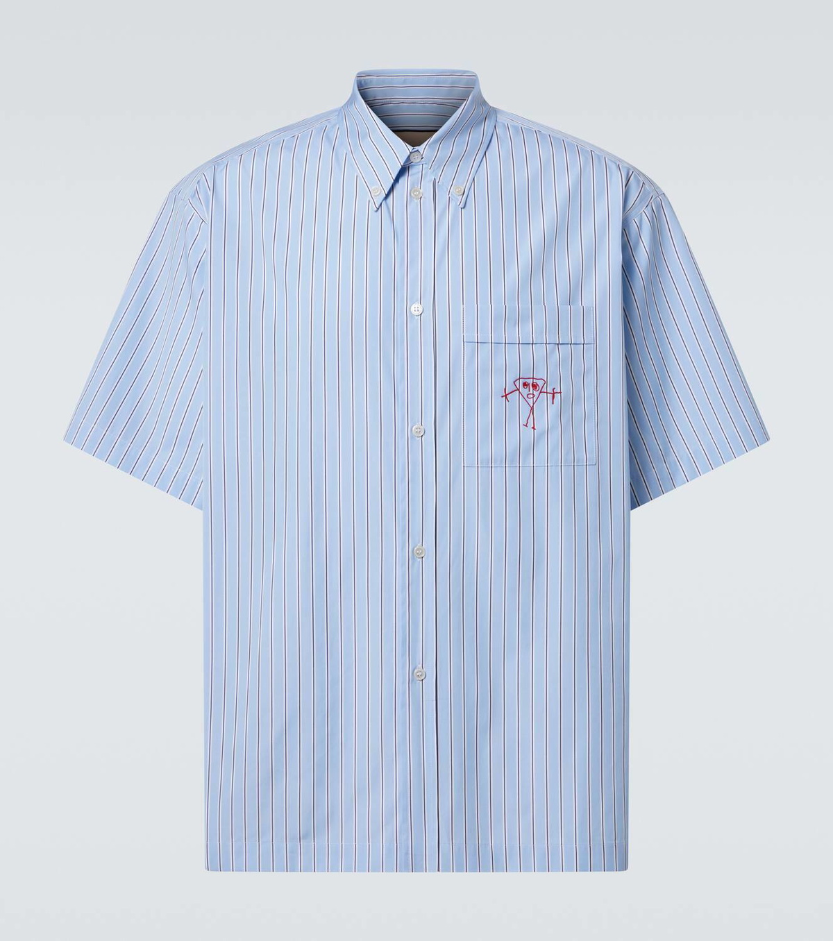 Plan C Striped cotton ooplin shirt