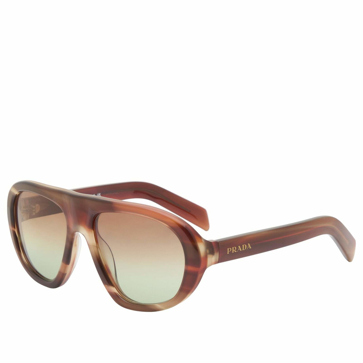 Prada Eyewear C05S Sunglasses in Striped Oak/Green 