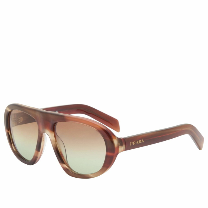Photo: Prada Eyewear C05S Sunglasses in Striped Oak/Green 