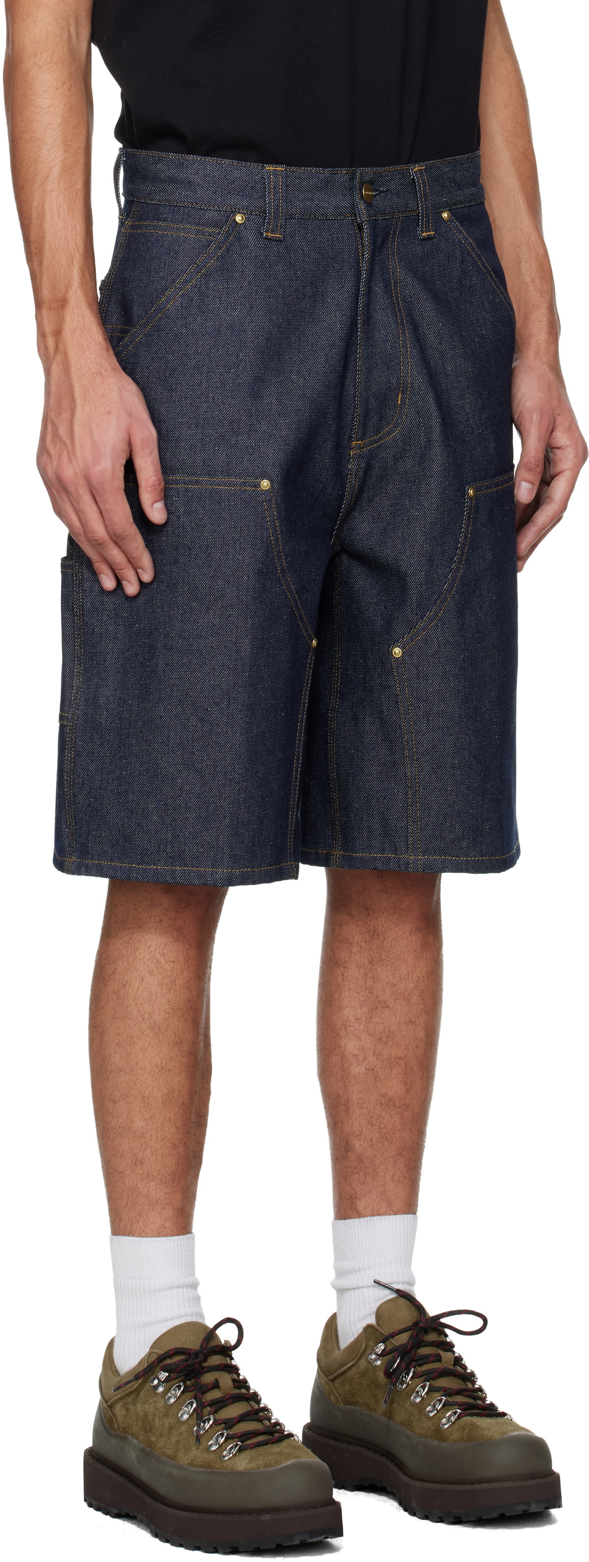 Carhartt Work In Progress Navy OG Aden Double Knee Shorts Carhartt WIP