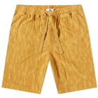 Wax London Men's Terry Camo Sweat Short in Mustard