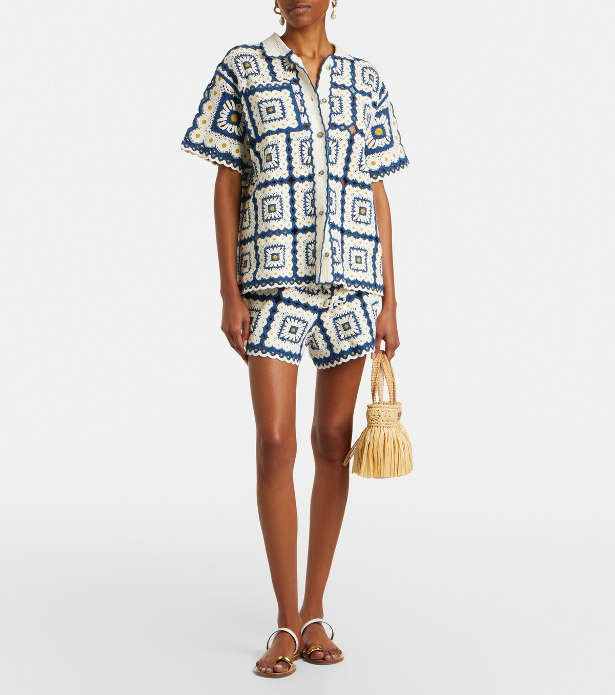 Alémais Dolly crochet cotton shorts