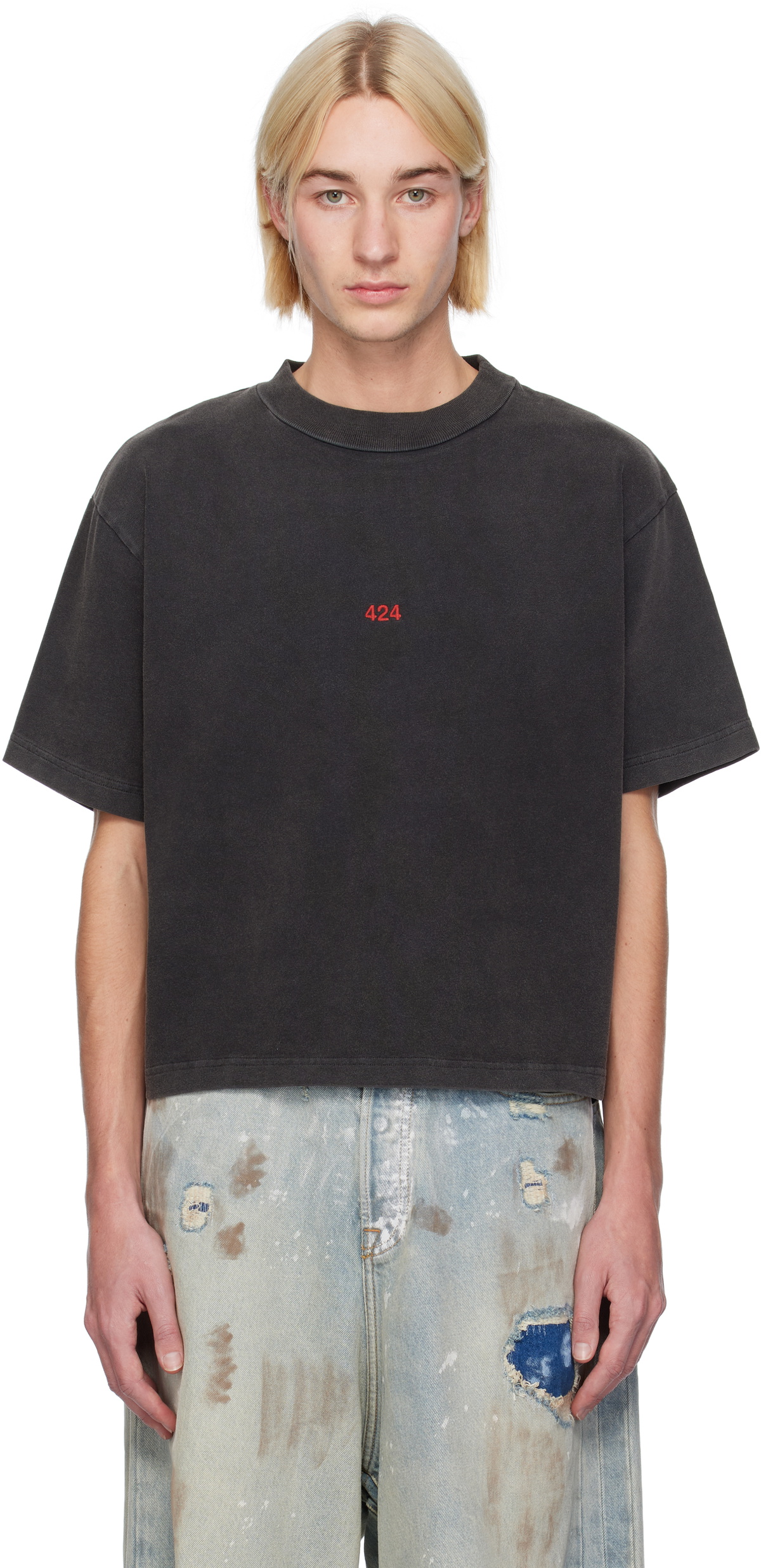 424 Black '424' Block T-shirt 424 424 Black '424' Block T-shirt 424