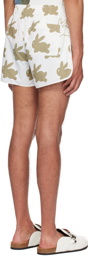 JW Anderson White & Khaki All Over Bunny Shorts