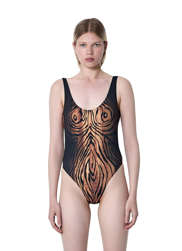 Photo: Jean Paul Gaultier Wood Print Swimsuit