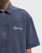Reternity LUMÉVO CANVAS ZIP SHIRT Blue Mens Shortsleefe