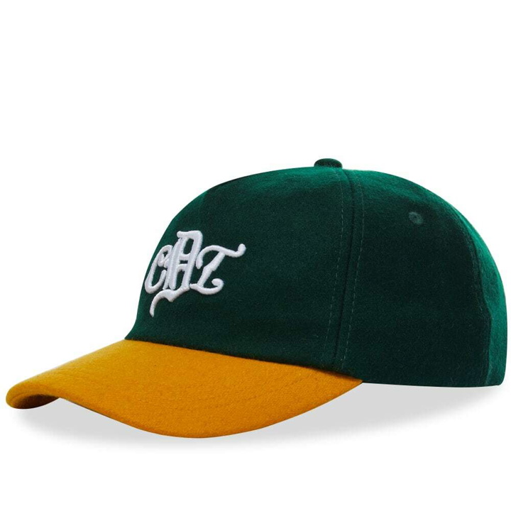 Photo: Checks Downtown Men's Wool Two Tone Ball Cap in Grey/Bottle Green