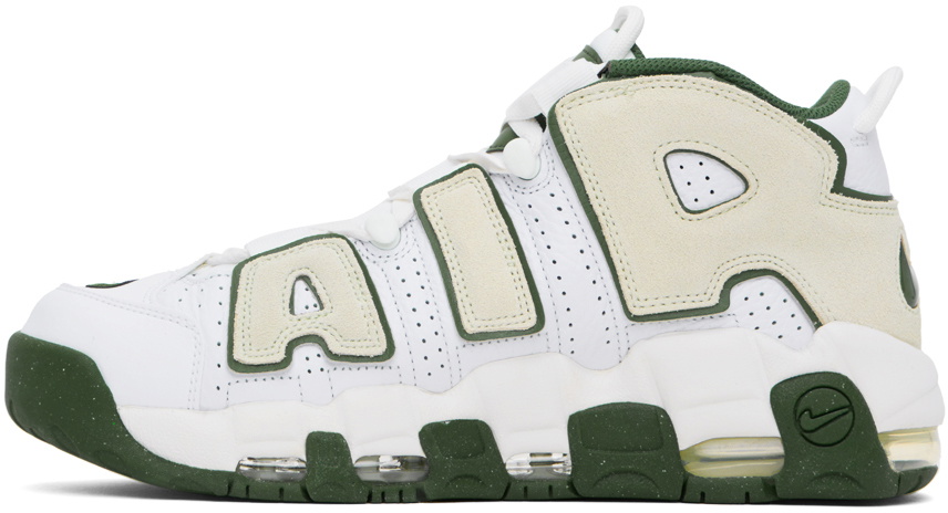 nike uptempo white green