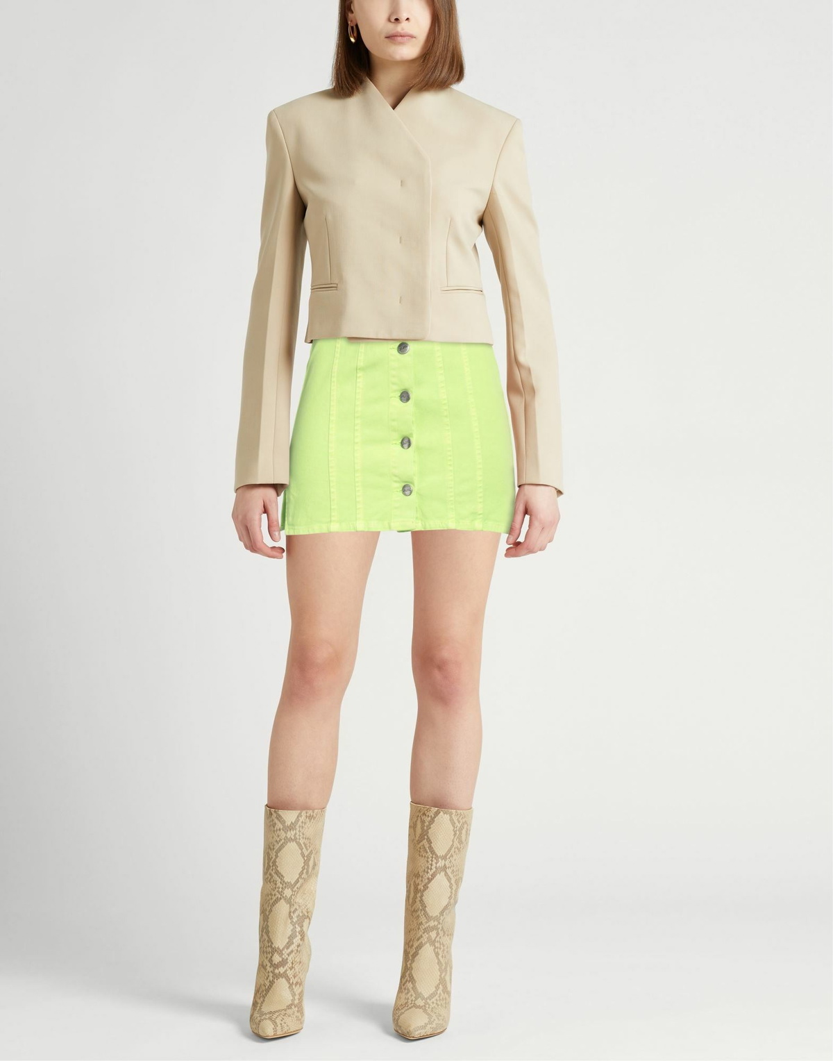Jijil Womens Denim skirt Lime in Green