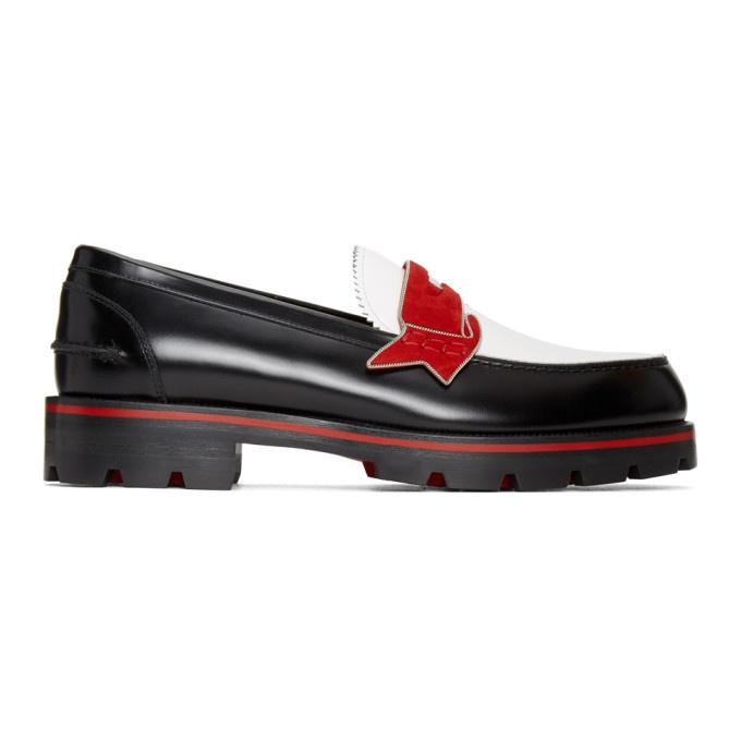 Photo: Christian Louboutin Black and White Monocroc Flat Loafers