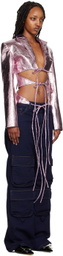 Lado Bokuchava Purple Mirror Shibari Faux-Leather Blazer
