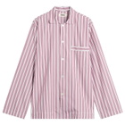 Tekla Fabrics Sleep Shirt in Rhubarb Stripes