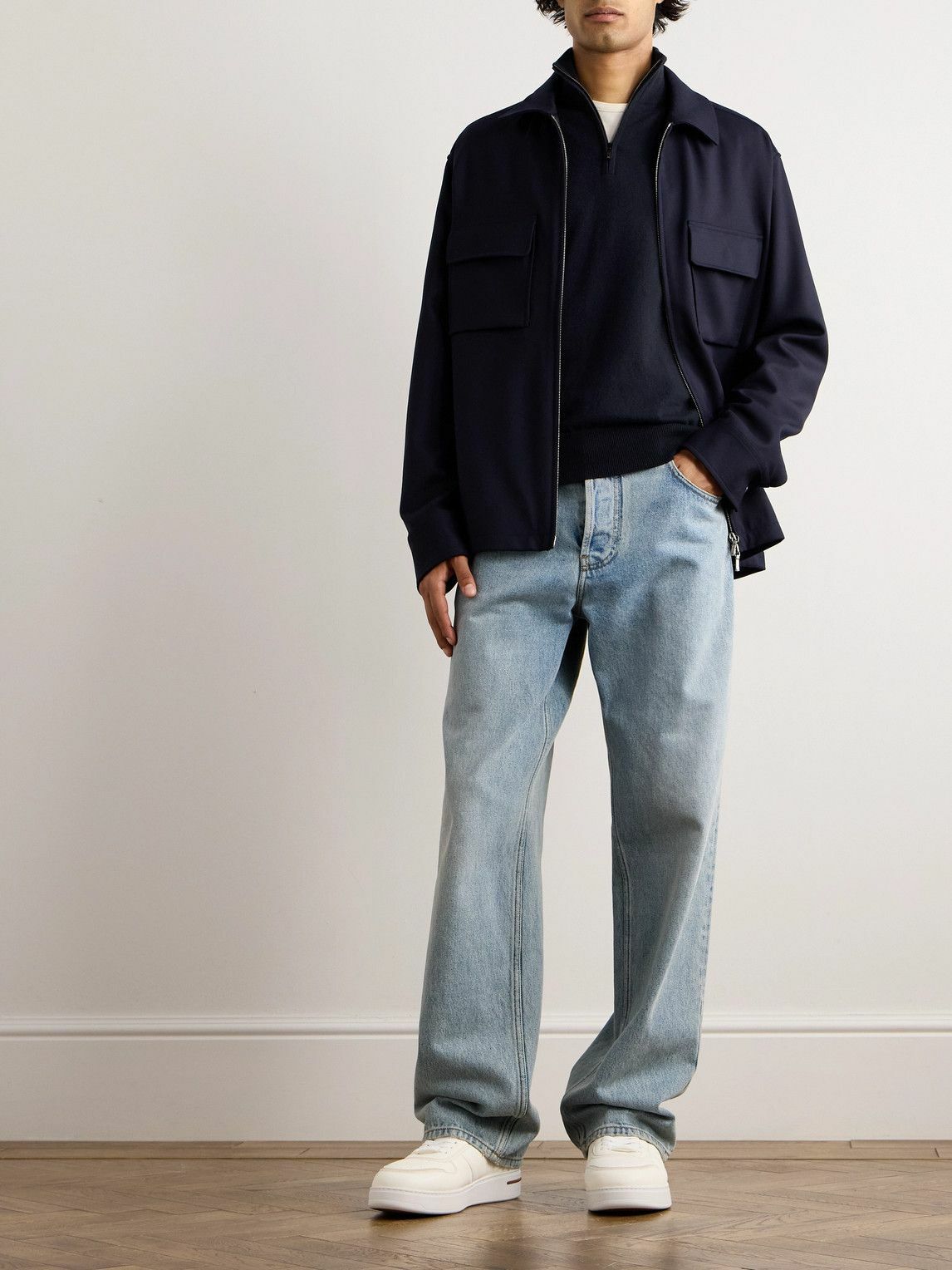 Loro Piana - Slim-Fit Baby Cashmere Half-Zip Sweater - Blue Loro Piana - Slim-Fit Baby Cashmere Half-Zip Sweater - Blue