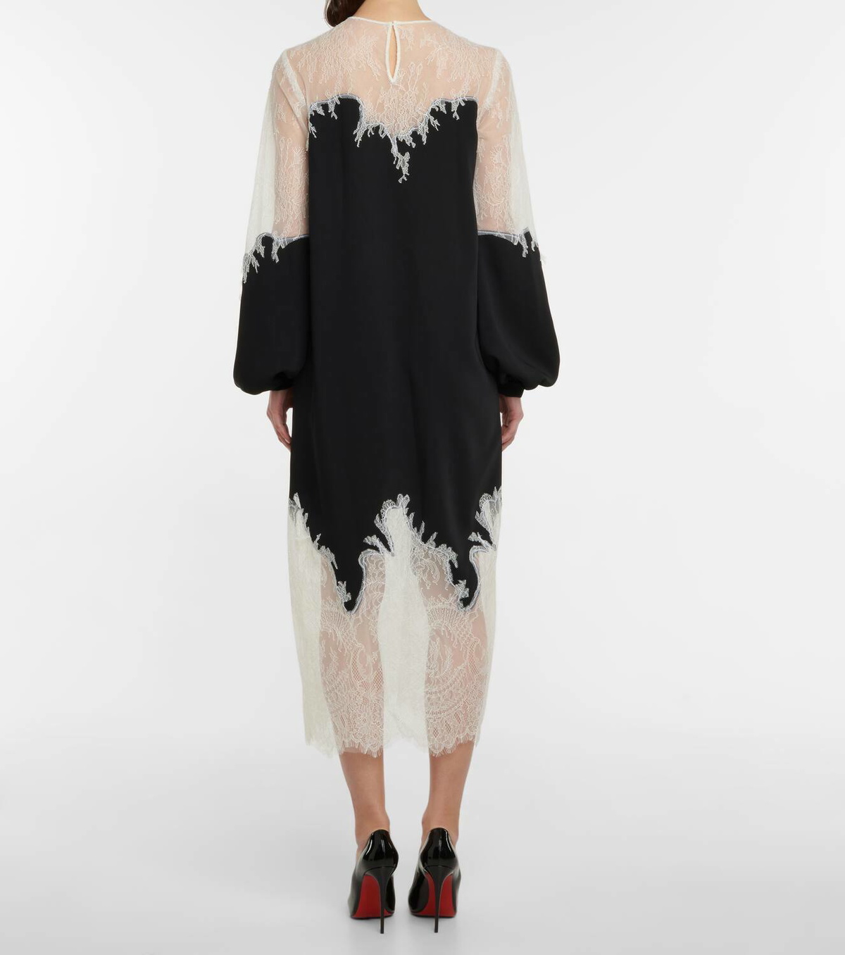 COSTARELLOS コスタレロス ワンピース Lace midi dress955176 Lace midi dress in neutrals - Costarellos | Mytheresa