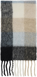 Acne Studios Blue & Beige Check Scarf