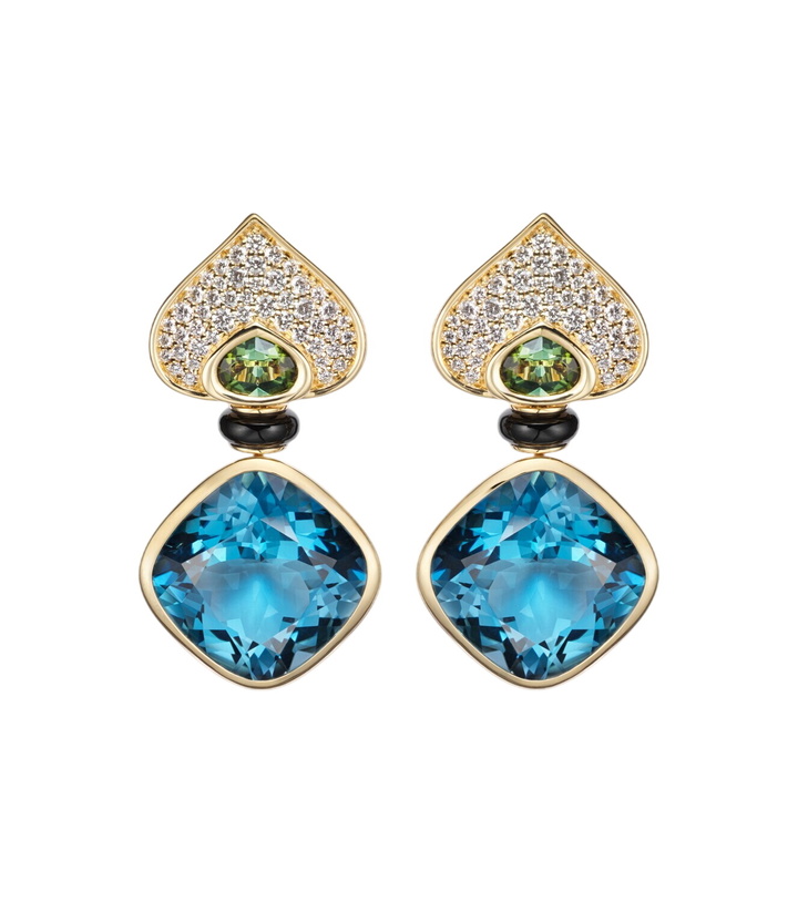 Photo: Marina B Pauline 18kt gold earrings with gemstones