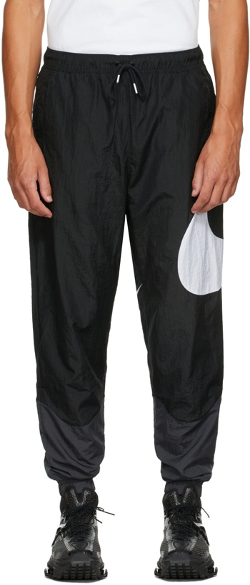 Photo: Nike Black & Grey Swoosh Sportswear Lounge Pants