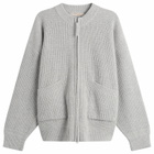 FrizmWORKS Men's Wool Deck Zip Cardigan in Light Gray
