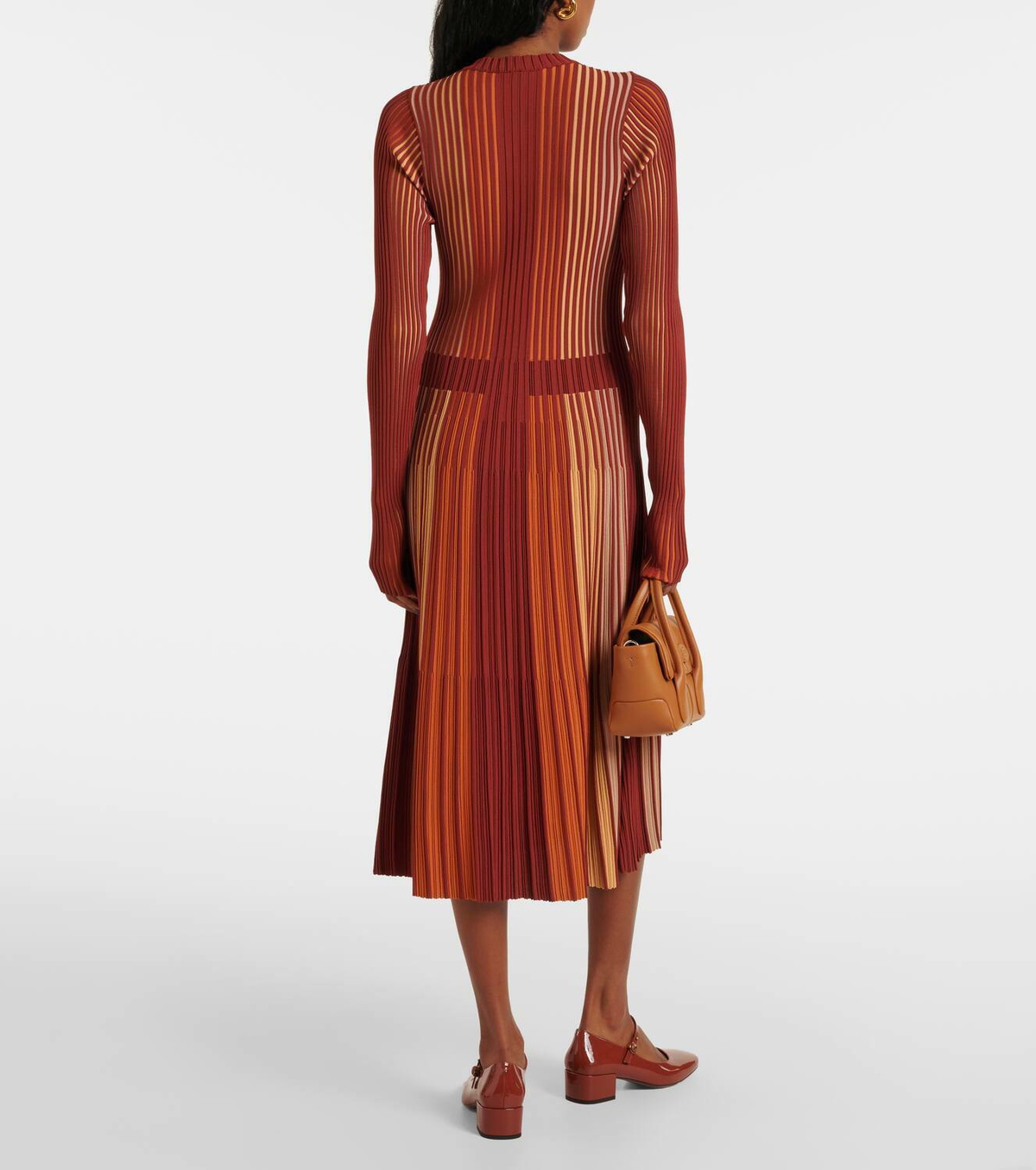 Tod's Knitted pleated midi dress