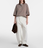 Róhe Striped oversized cotton polo shirt