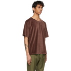 Needles Brown Velour Neck T-Shirt