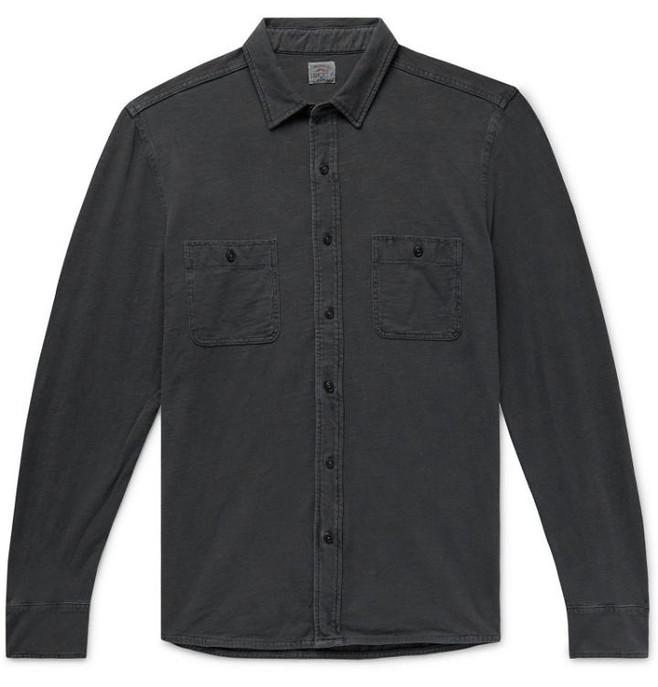 Photo: Faherty - Seasons Slim-Fit Garment-Dyed Slub Cotton Shirt - Black