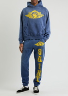 Saint Mxxxxxx Angels of Death Printed Cotton Sweatpants Navy