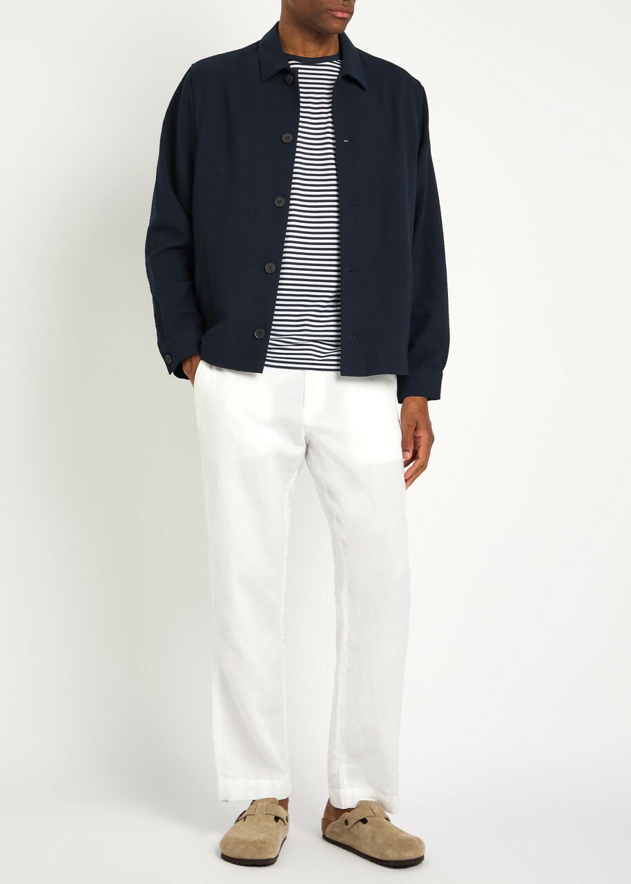 Sunspel Textured Stretch-wool Jacket Navy