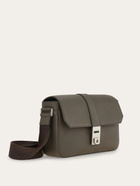 Ferragamo Mens Hug buckle messenger bag in Grey