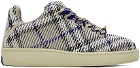 Burberry Taupe Check Knit Box Sneakers