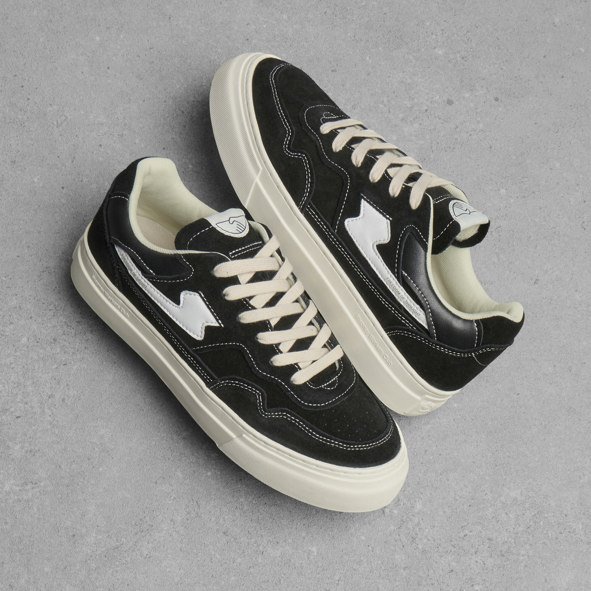Stepney Workers Club Men's Pearl II S-Strike Suede Sneaker in Black