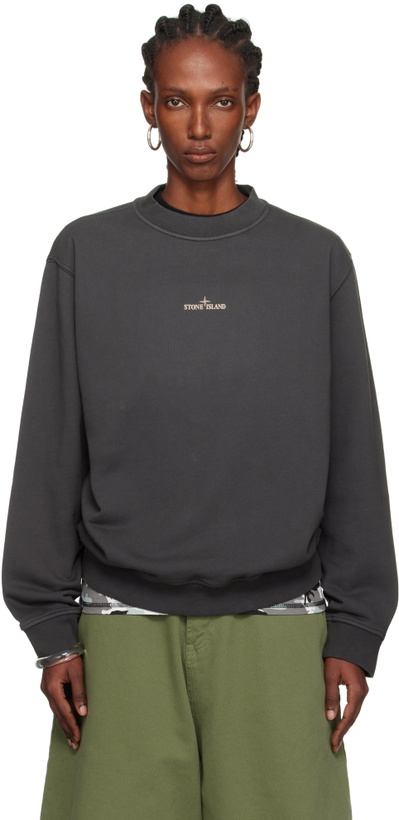 Photo: Stone Island Gray 6100018 Cotton Fleece Sweatshirt