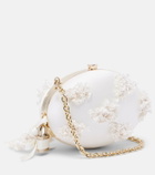 Self-Portrait Oval Small embellished satin clutch