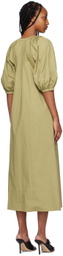 Staud Khaki Vincent Midi Dress