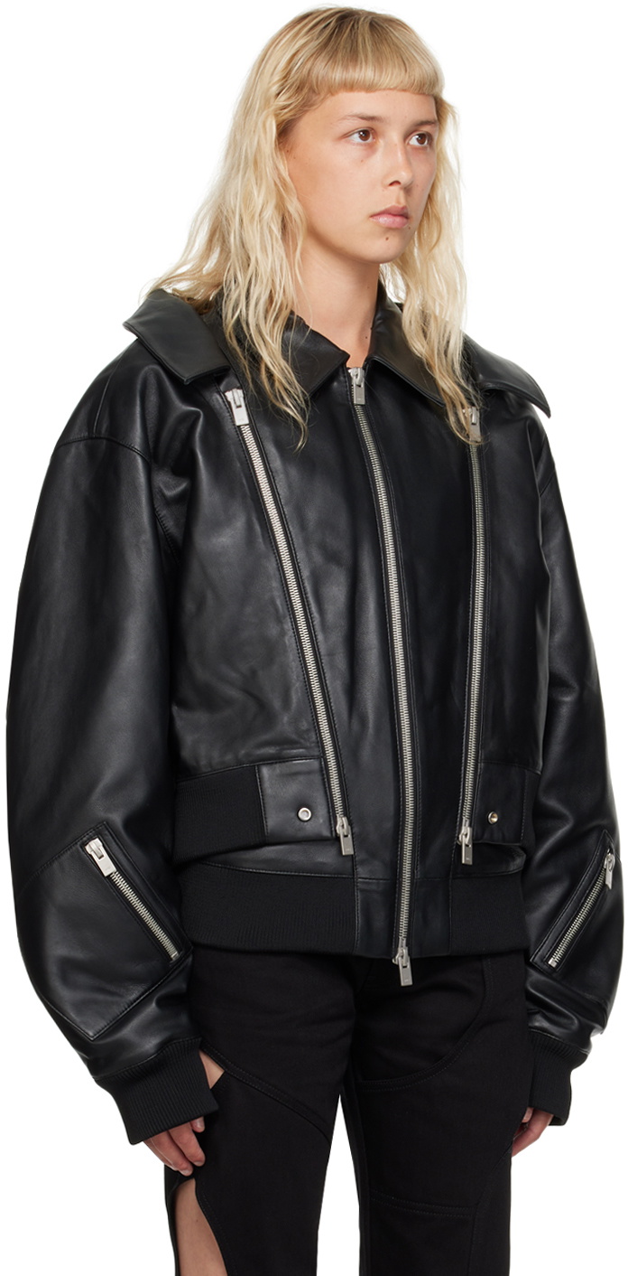 HELIOT EMIL Black Niveous Leather Jacket Heliot Emil