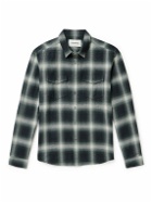 FRAME - Checked Brushed Cotton-Flannel Shirt - Gray