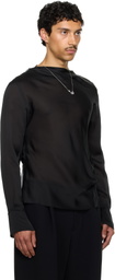 AARON ESH SSENSE Exclusive Black Draped Neck Long Sleeve Shirt