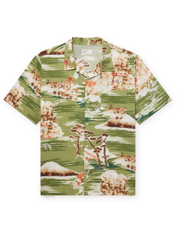 Photo: UNIVERSAL WORKS - Road Camp-Collar Printed Cotton Shirt - Green