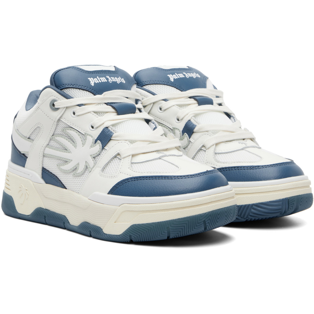 Palm Angels Blue & White Palm Skate Sneakers