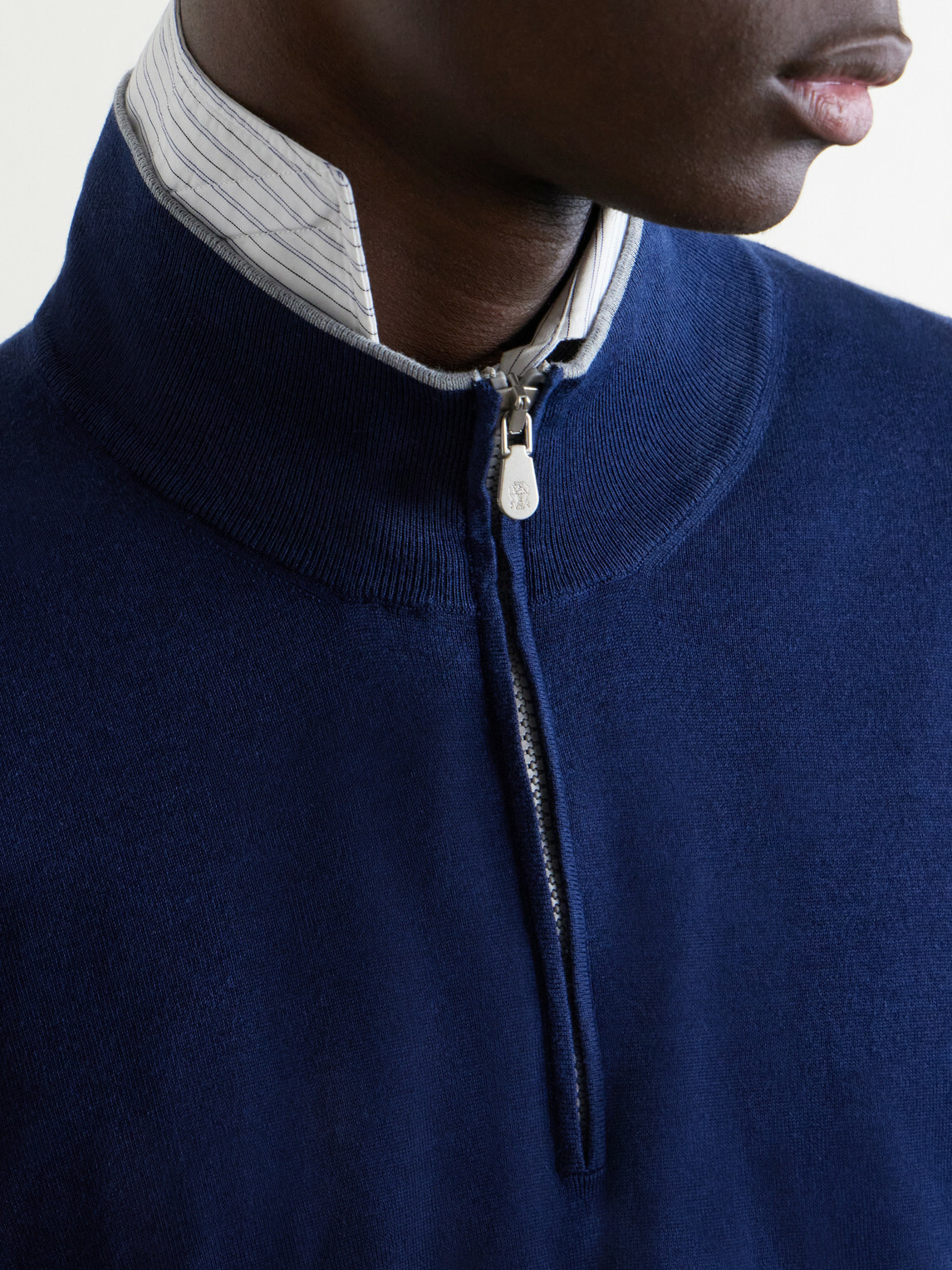 Brunello Cucinelli - Cotton and Cashmere-Blend Half-Zip Sweater