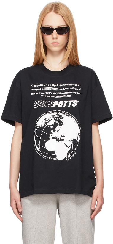 Photo: Saks Potts Black Logo Tun T-Shirt