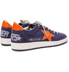 Golden Goose Deluxe Brand - Ball Star Distressed Suede and Leather Sneakers - Men - Navy