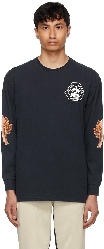 Photo: Rhude Black Puma x Rhuigi Edition Faded Jersey Long Sleeve T-Shirt
