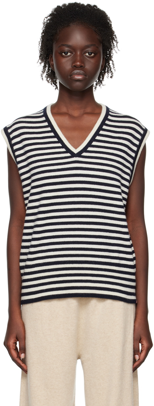 extreme cashmere White & Navy n°243 Spencer Vest extreme cashmere