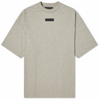 Fear of God ESSENTIALS Men's Spring Tab Crew Neck T-Shirt in Dark Heather Oatmeal