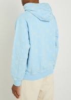 Casablanca Monogram Hooded Cotton Sweatshirt Light Blue